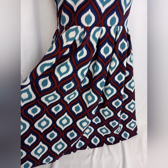 2/$30 LuLaRoe Patchwork Geometric Puff Sleeve Mini Dress (#1,110) - Picture 4 of 8